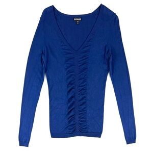 Express Women's Royal Blue Long Sleeve Top